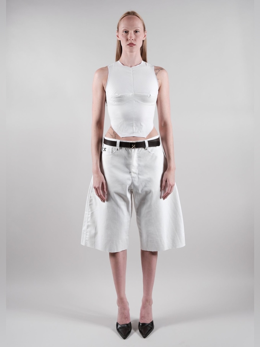 KWAME ADUSEI The Kaan Top Structured Sleeveless White Size Small VGUC
